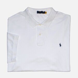 POLO RALPH LAUREN White Short Sleeve Cotton Polo Shirt Size 3XB